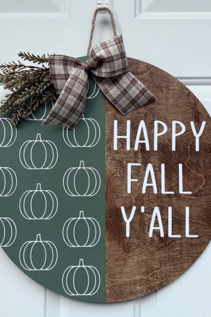 Wood slice monogram rustic entry wreath