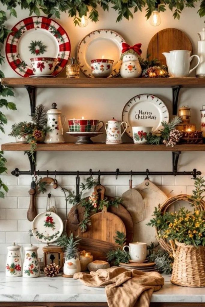 Woodland lodge inspired festive pantry.
