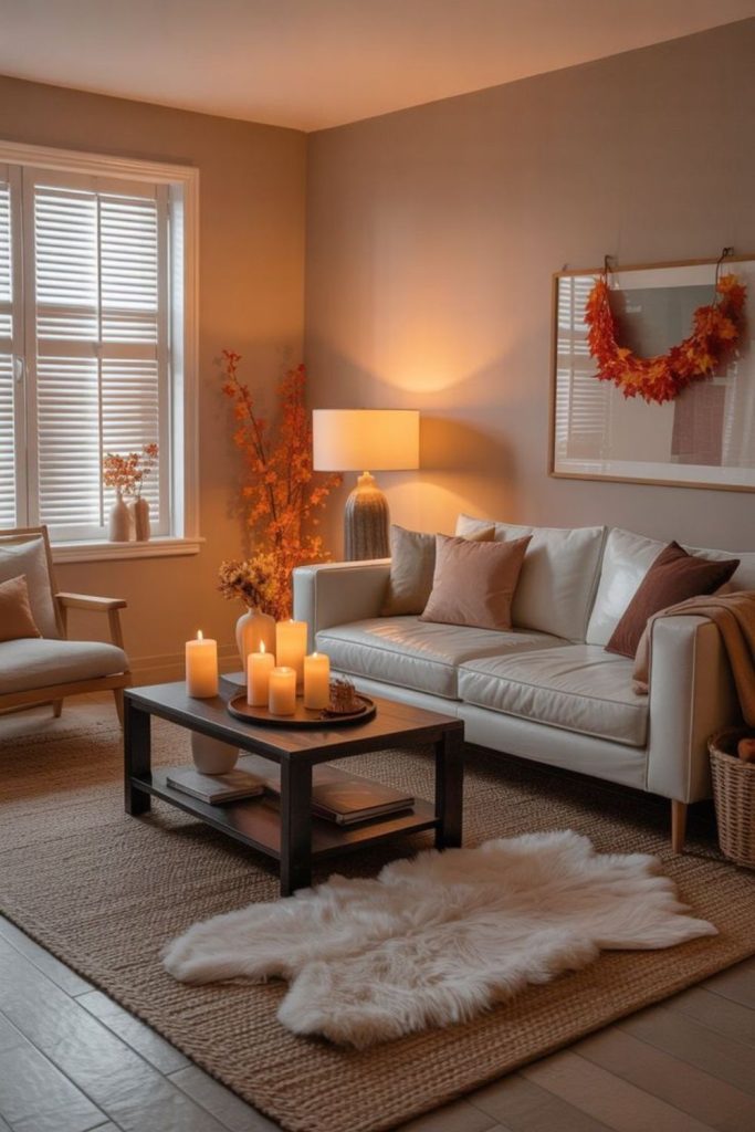 Warm amber cozy home atmosphere