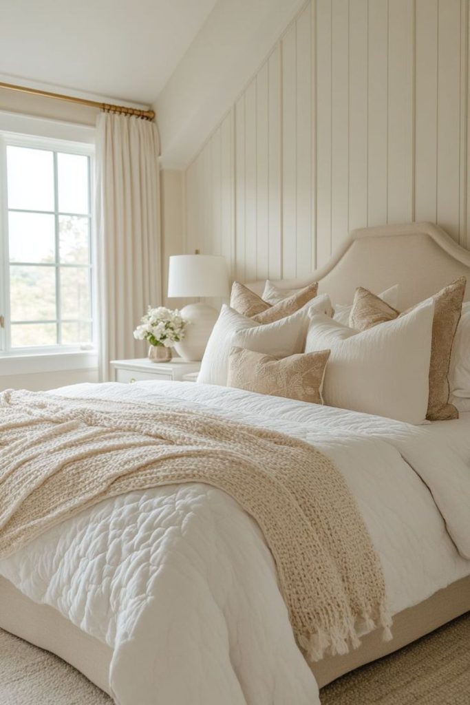 Elegant ivory vintage style bedding