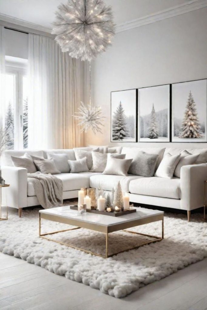Soft snowy elegant bright lounge