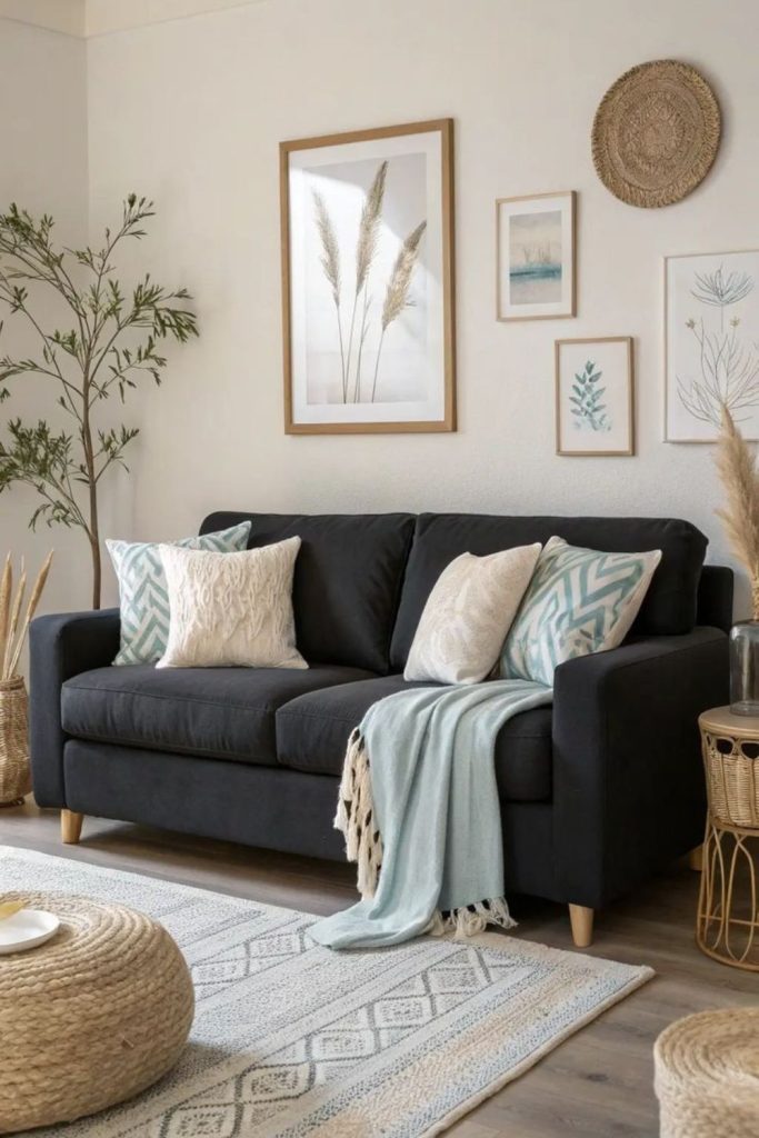 Black sand modern beige studio.