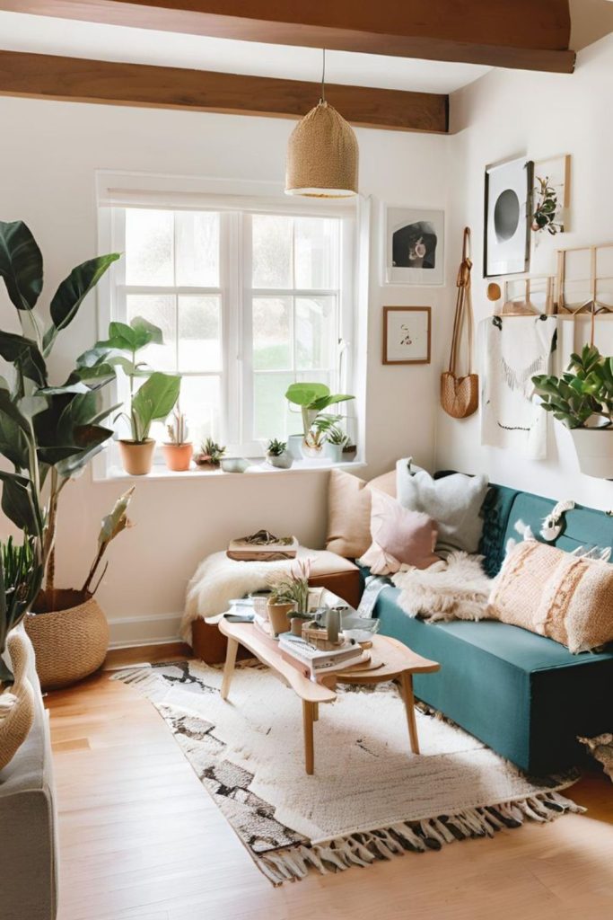 Colorful bohemian small apartment charm