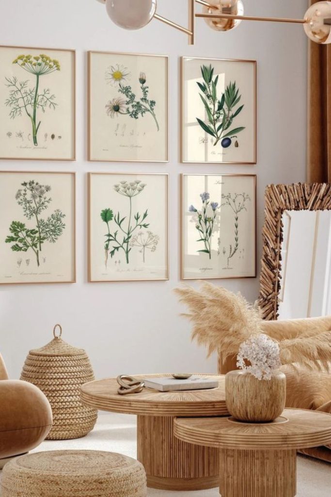 Pressed leaves framed in floating glass