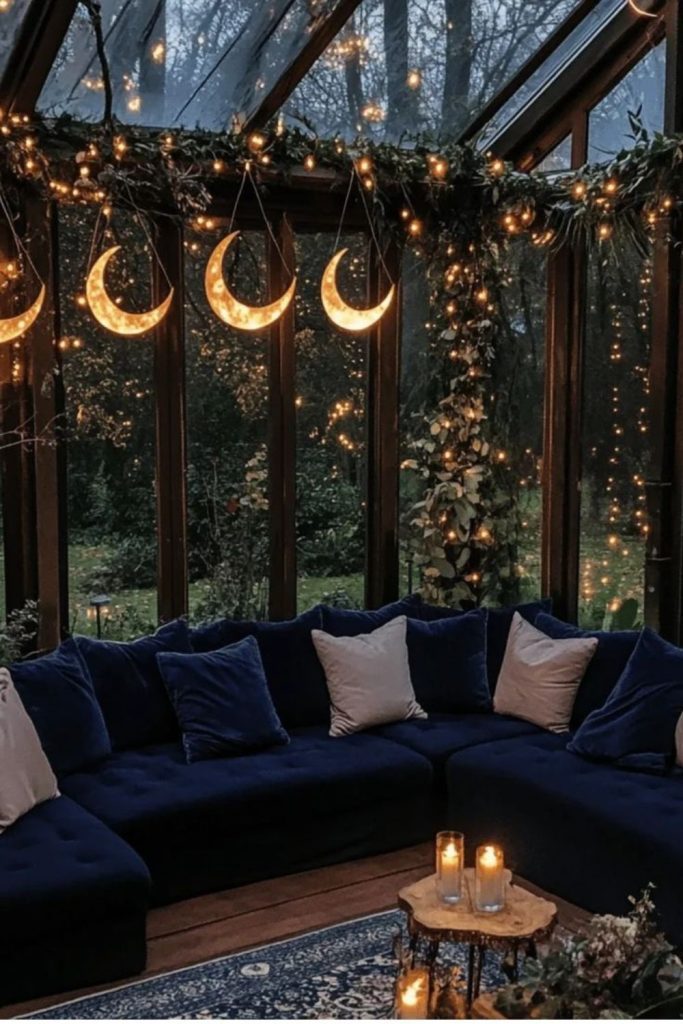 Starry inspired lounge with soft cushions