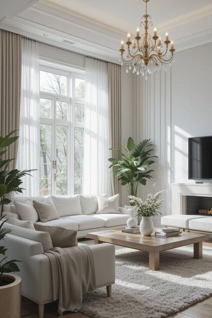 White plaster minimalist calming lounge