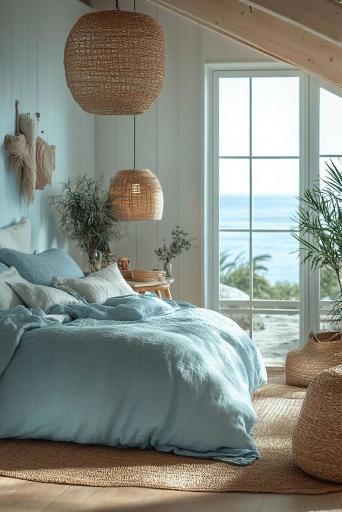 Beachy driftwood pale blue tranquility