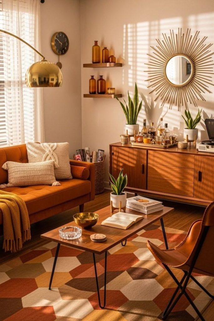 Cocktail hour midcentury modern lounge