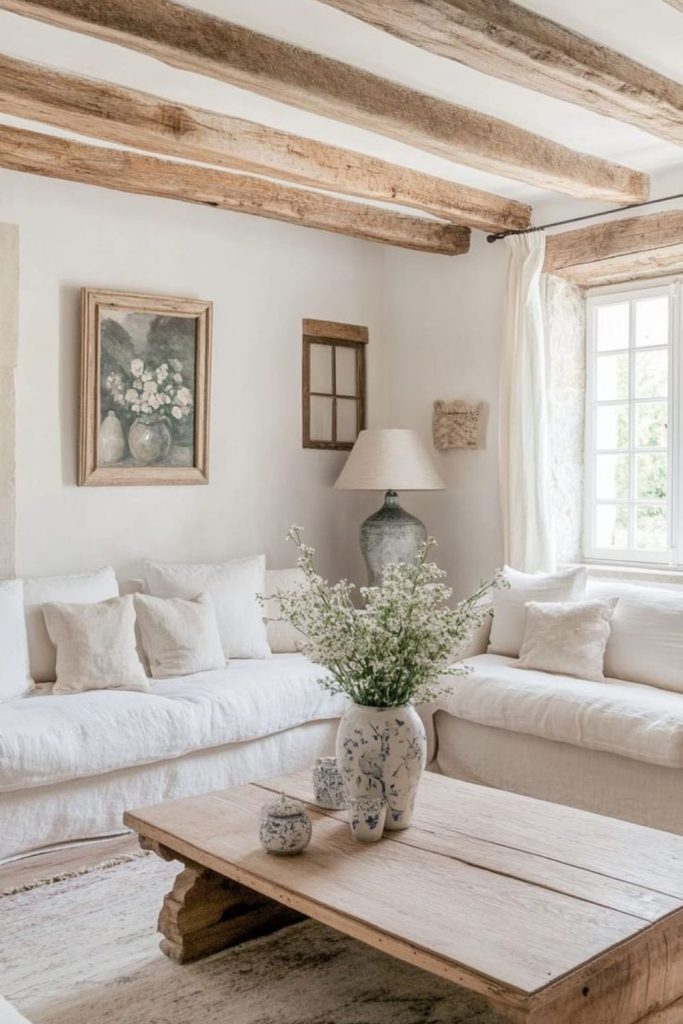 Breezy rustic country living area