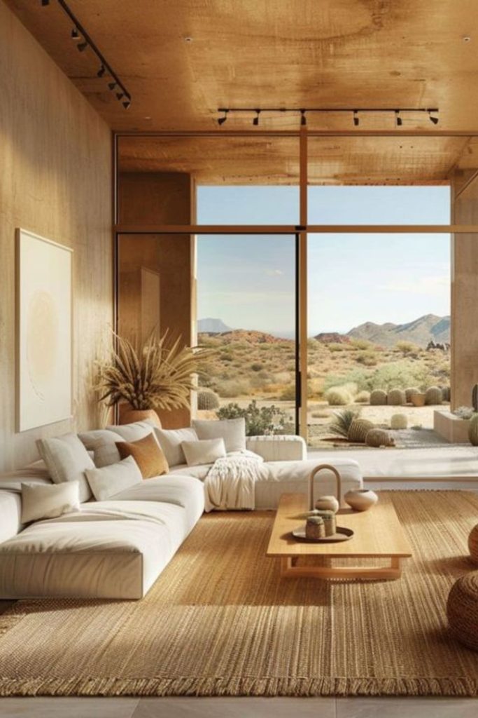 Desert modern midcentury living room