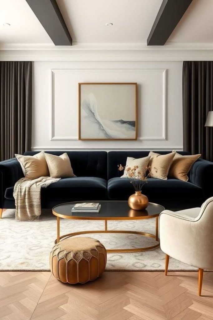 Dusk beige living room ink sofa.