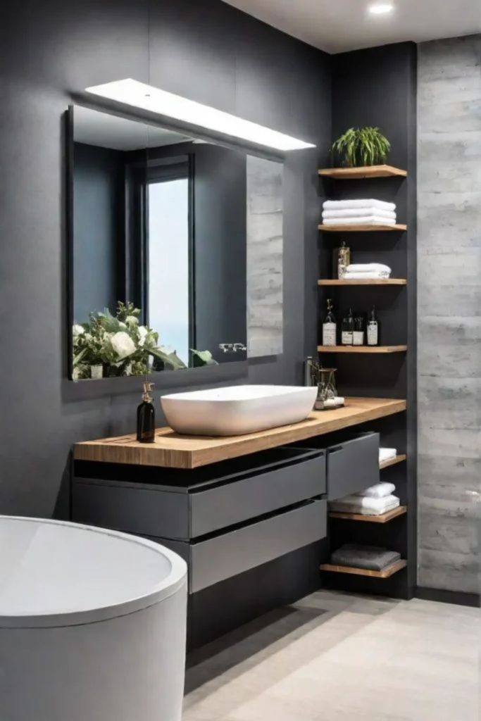 Wall mounted functional small bathroom
