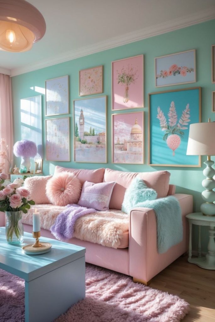 Soft pastel scattered whimsical decor