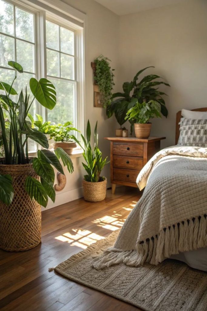 Lush green plants earthy peaceful