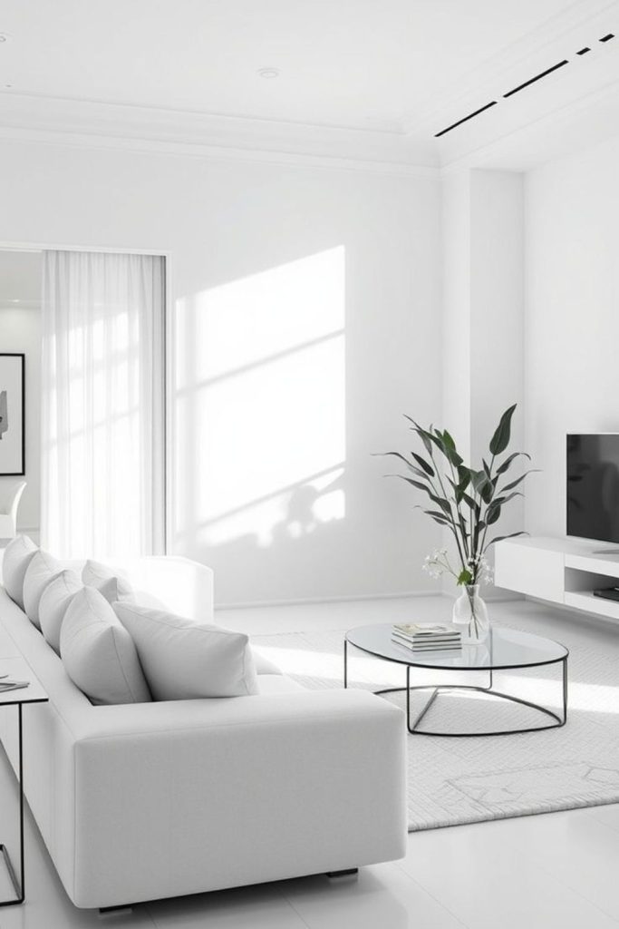 Minimalist polished white elegant room
