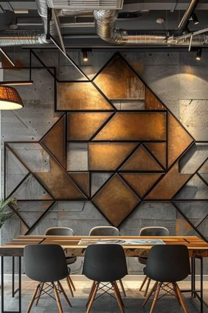 Metal polygons arranged in precise tessellations