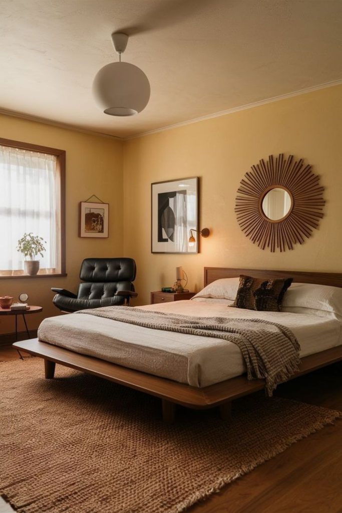 Heritage inspired mid century bedroom decor