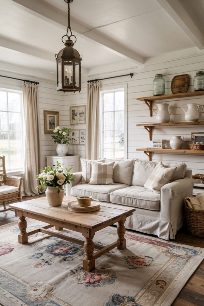 Cozy homestead rustic living space