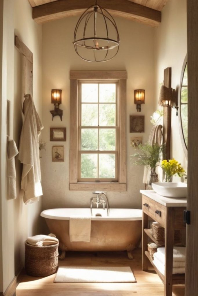 Honey-toned oak bathroom serenity