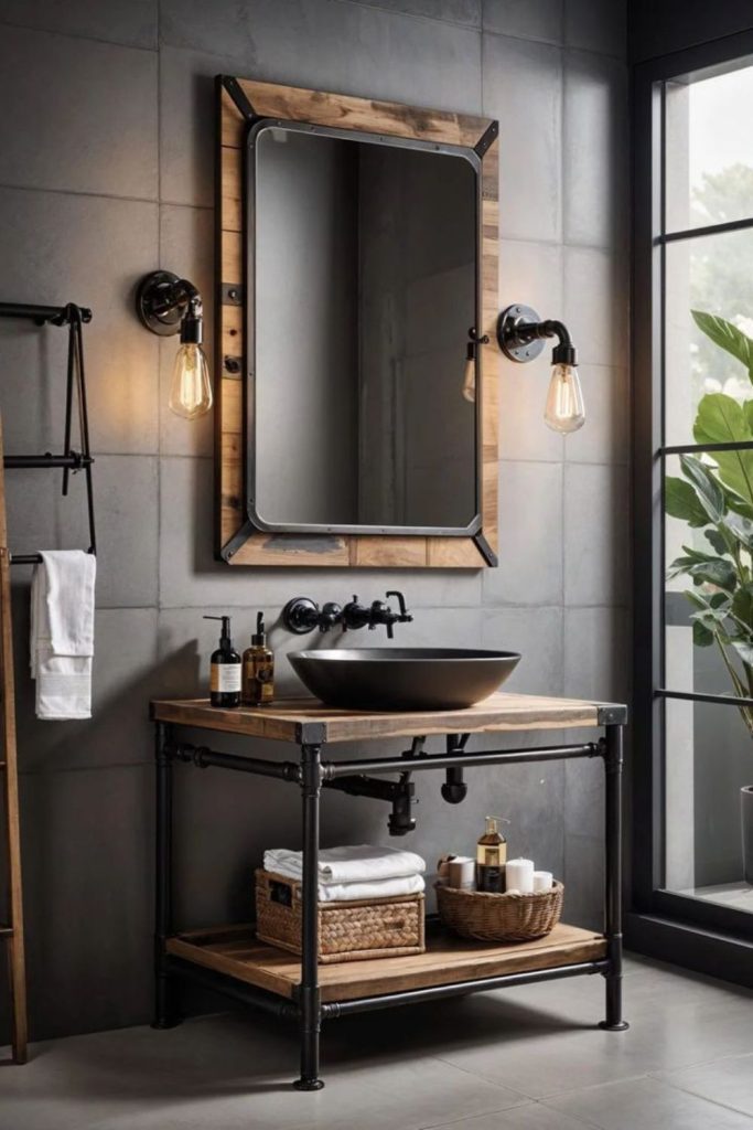 Industrial loft style modern vanity