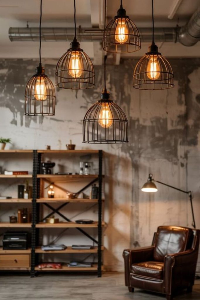 Exposed pipes rustic industrial corner