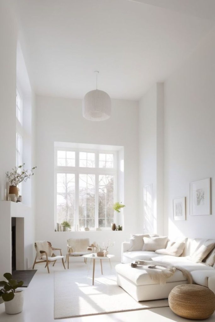 Minimalist white sunlight furniture arrangement