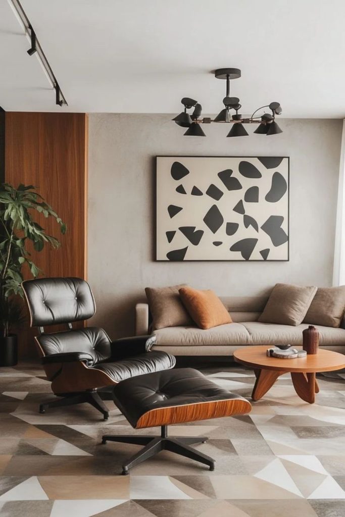 Jetstream inspired midcentury lounge interior