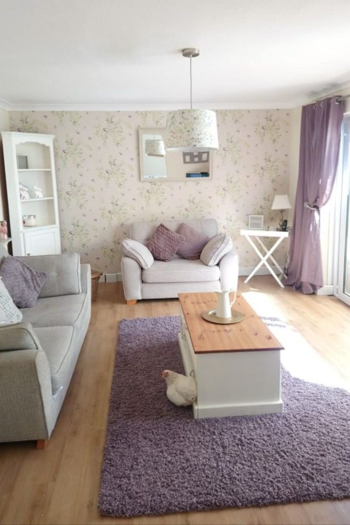 Lavender accent cozy country interior