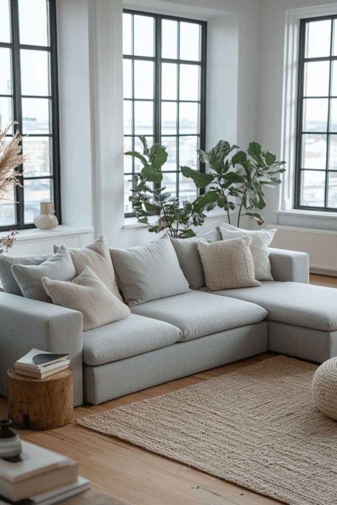 Low-profile seating with open airy space.