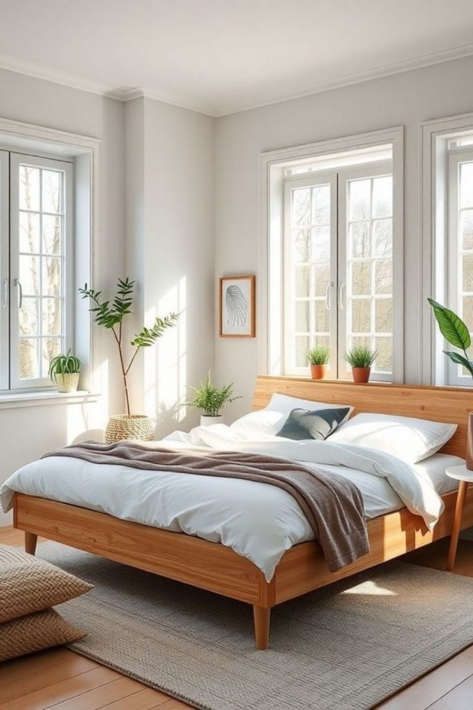 Calm bamboo minimalist serene floating bed