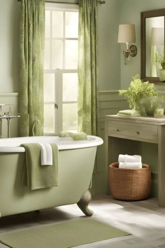 Misty willow forest-inspired bathroom