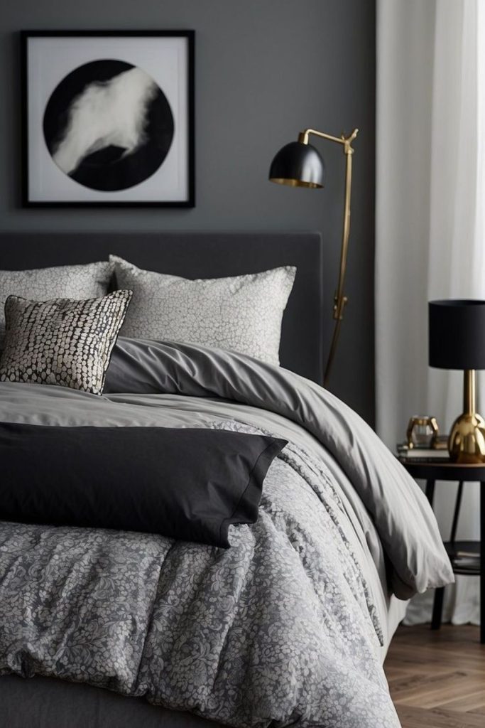 Black and white modern bedding
