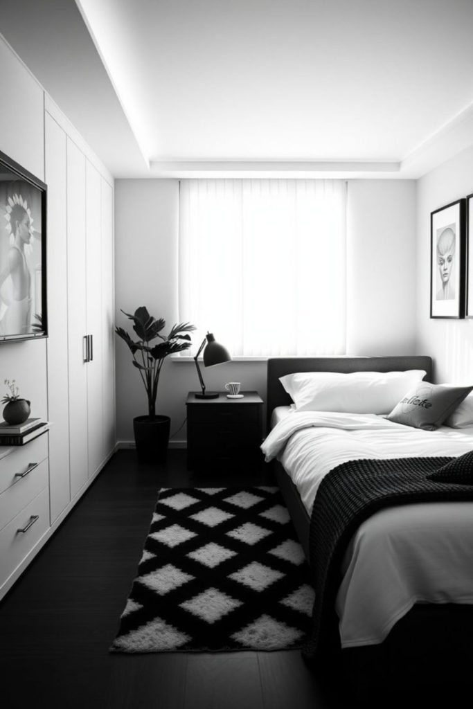 Black white geometric modern space