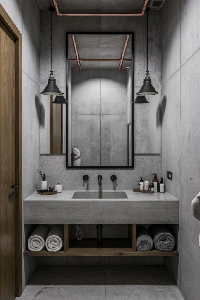 Single tone precise bathroom layout