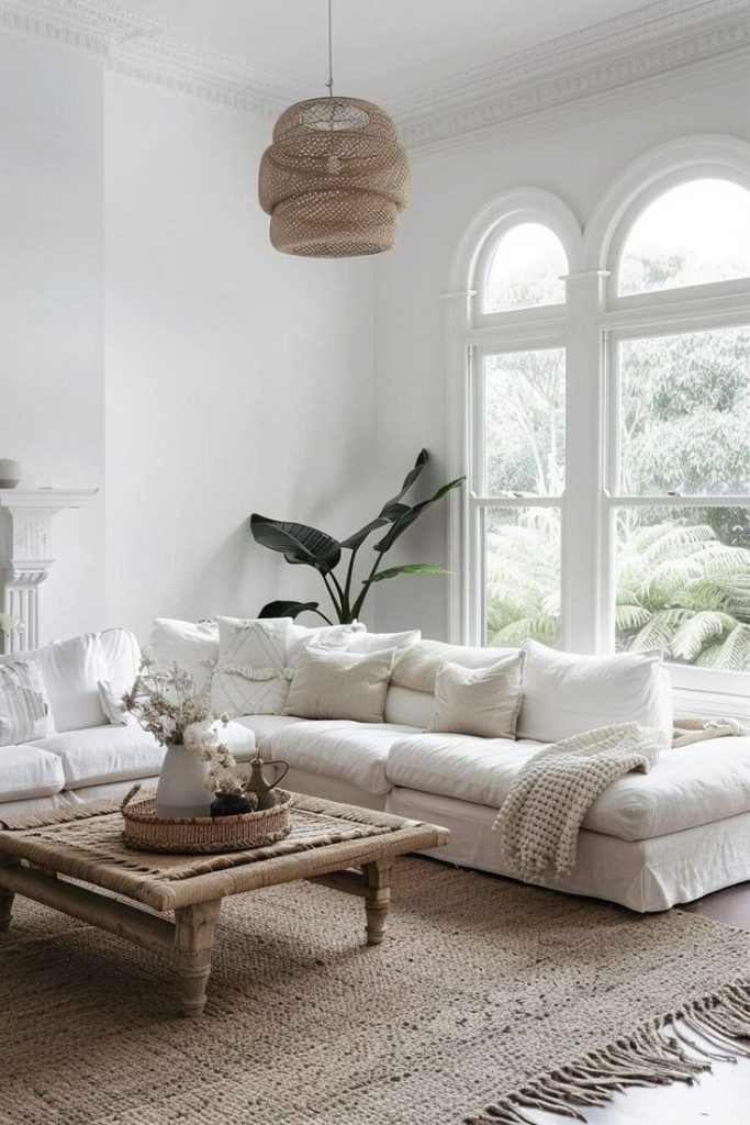 Pale linen soft cozy interior