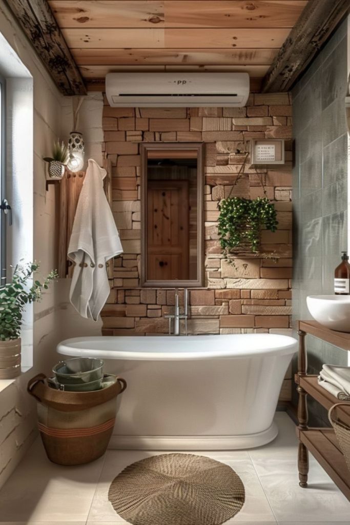 Morning clover scattered rustic bathroom