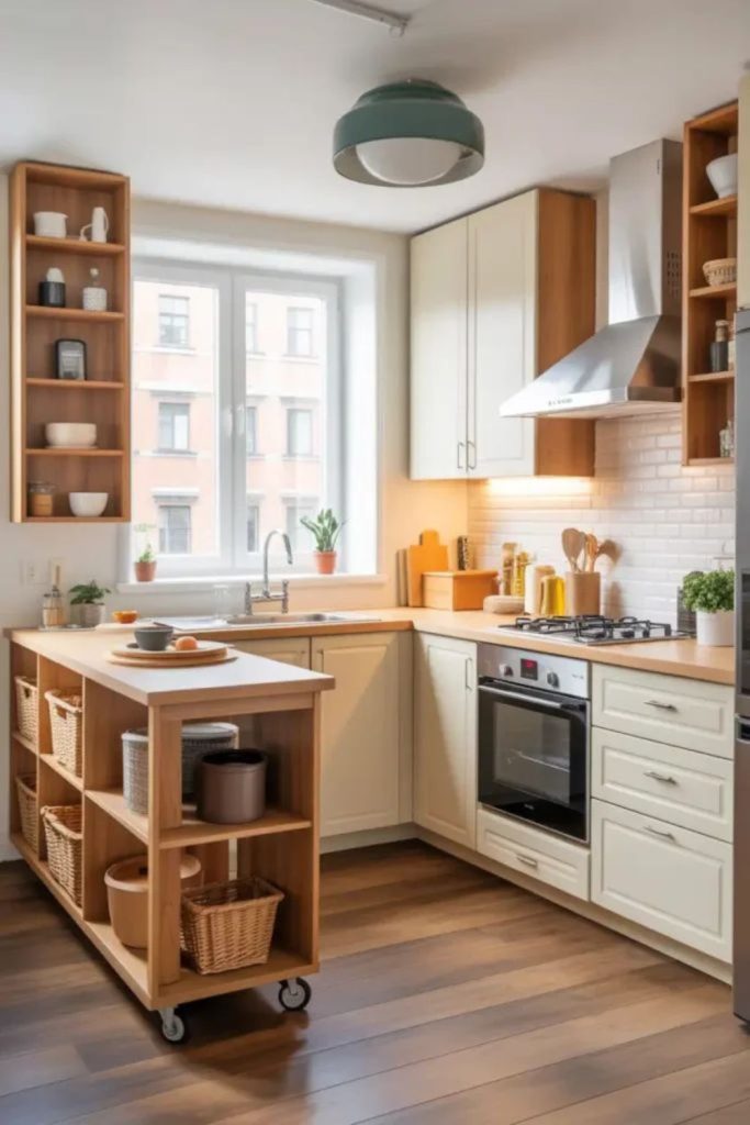 L-shaped layout enhances corner workflow