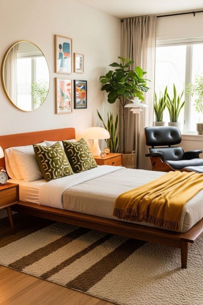 Scandinavian mid century modern bedroom mix