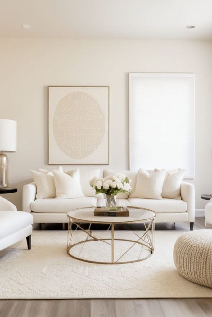 Shimmering white contemporary open interior