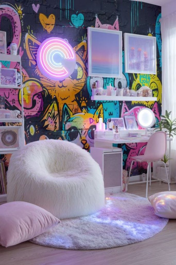 Pastel graffiti creative playful room