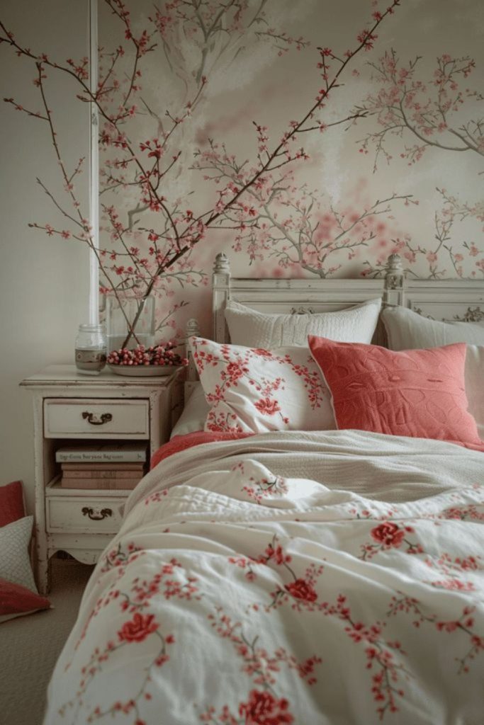 Pearl Blossom Refuge pearlescent floral bedroom retreat