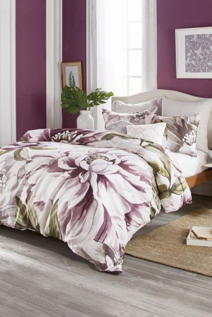 Floral peony inspired cozy bedding