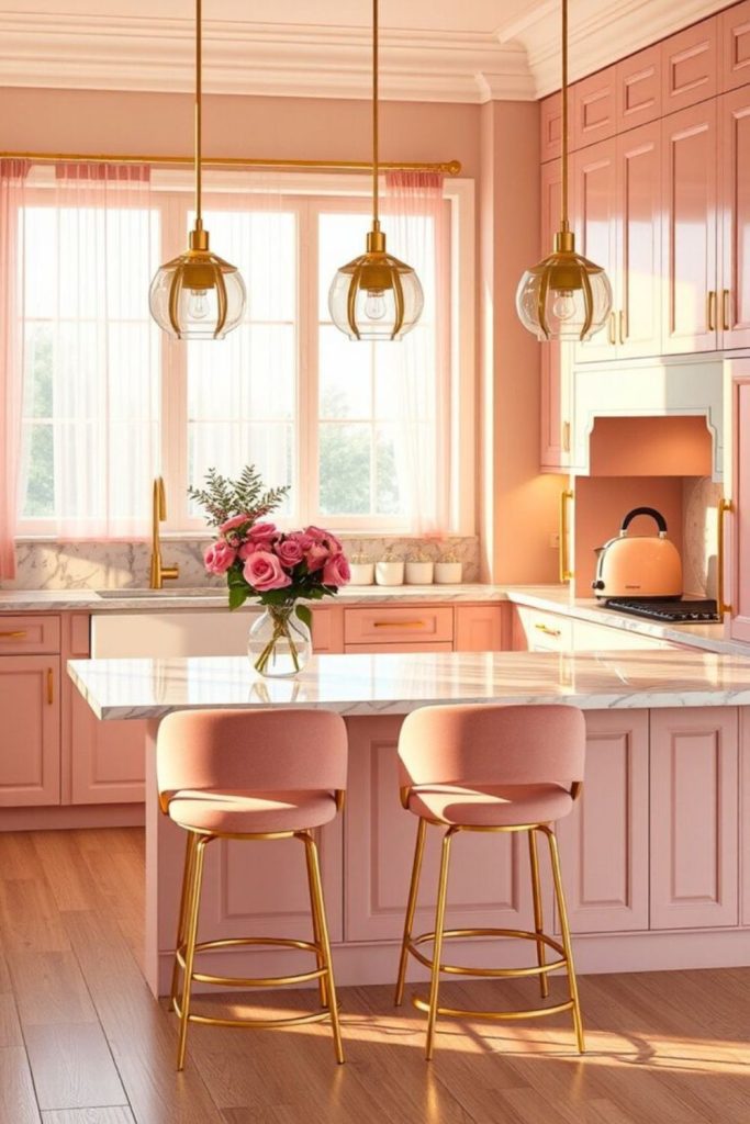 Light blush cozy kitchen space
