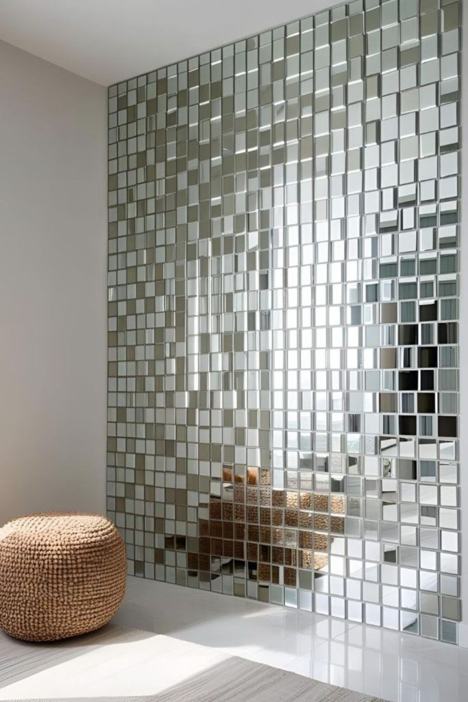 Tiny mirror tiles producing kaleidoscopic reflections