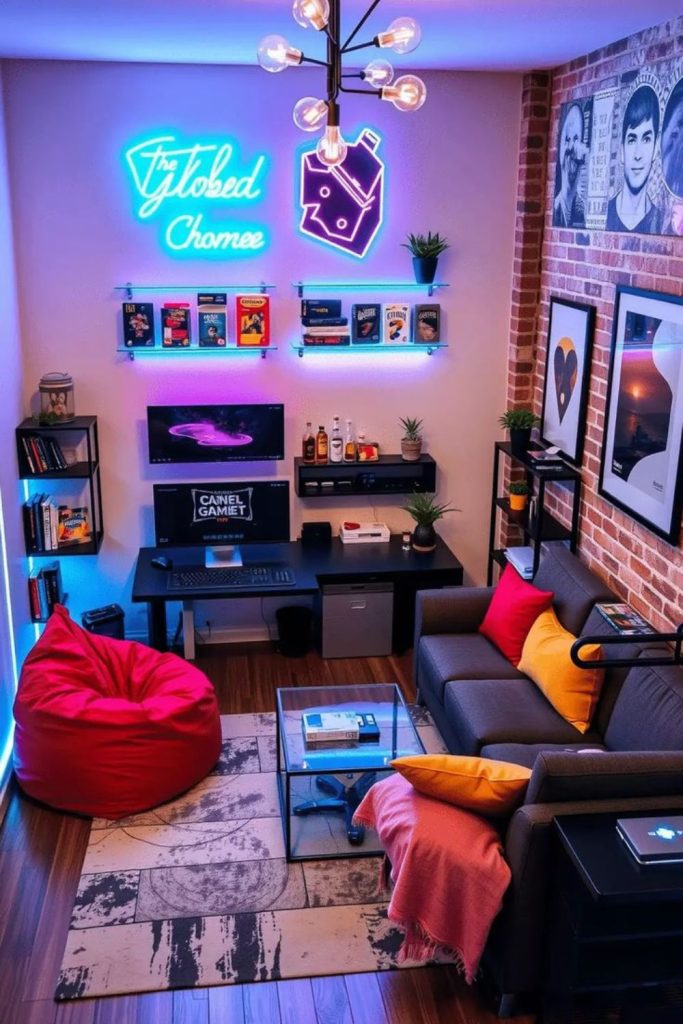 Vibrant retro colors compact living