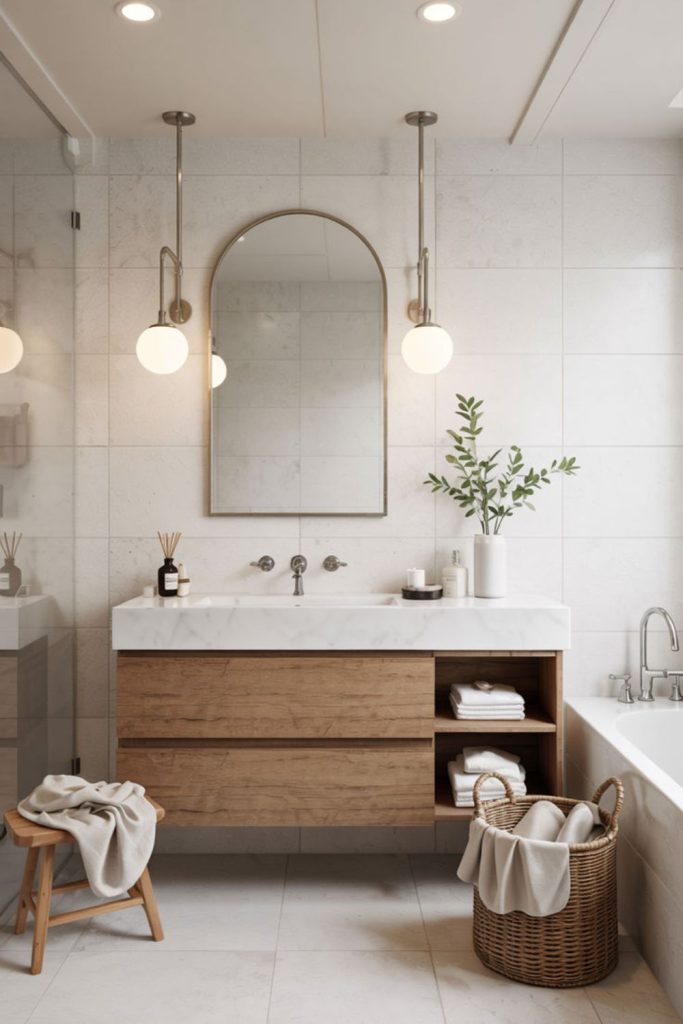 Nordic minimalist calm vanity design