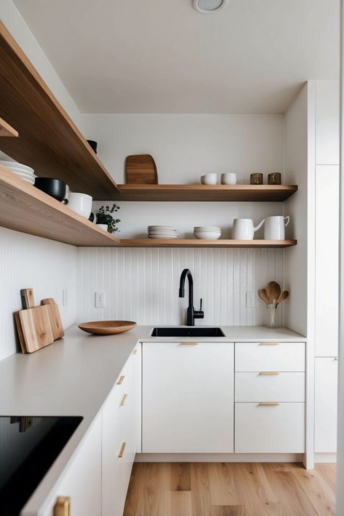 Light woods and white calm kitchen