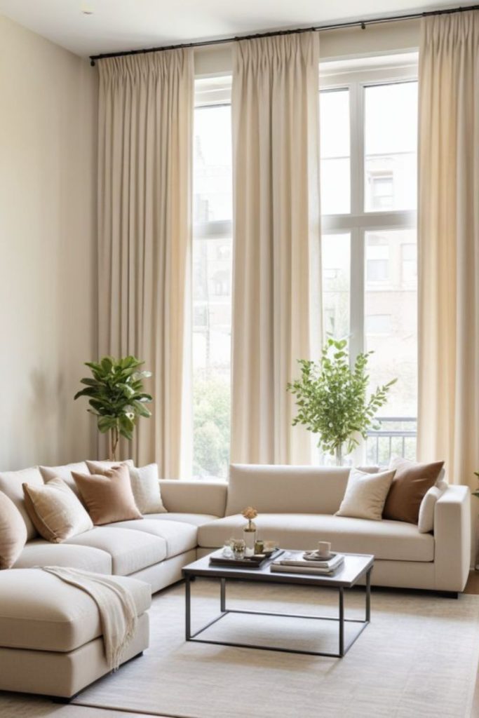 Dark room emphasizing shadows and length.