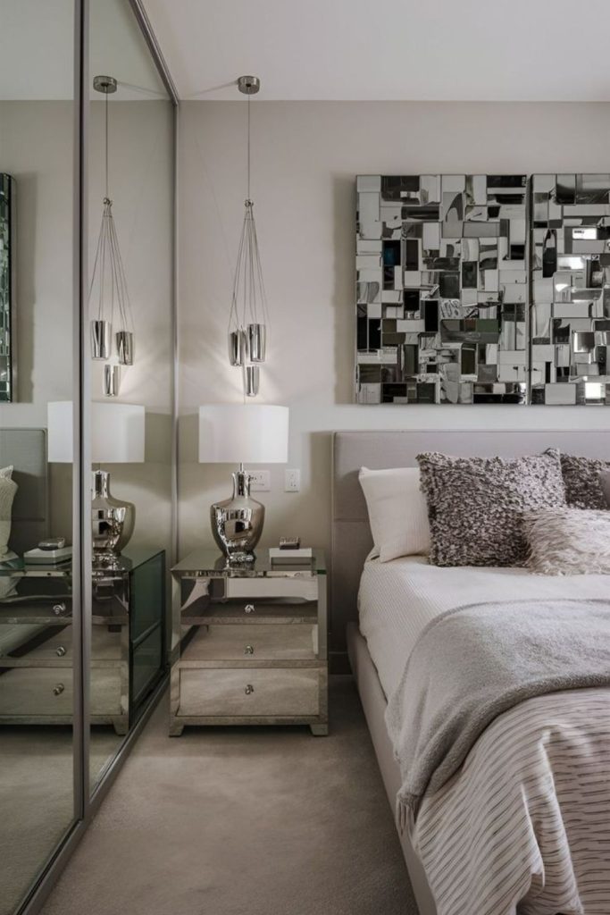 Luxurious minimal shiny reflective interior