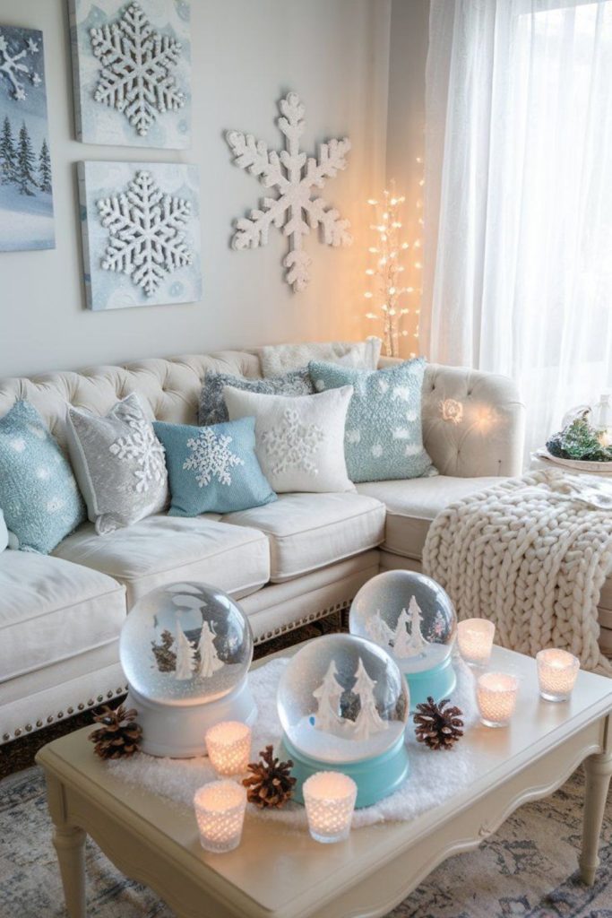 White luxury winter living space
